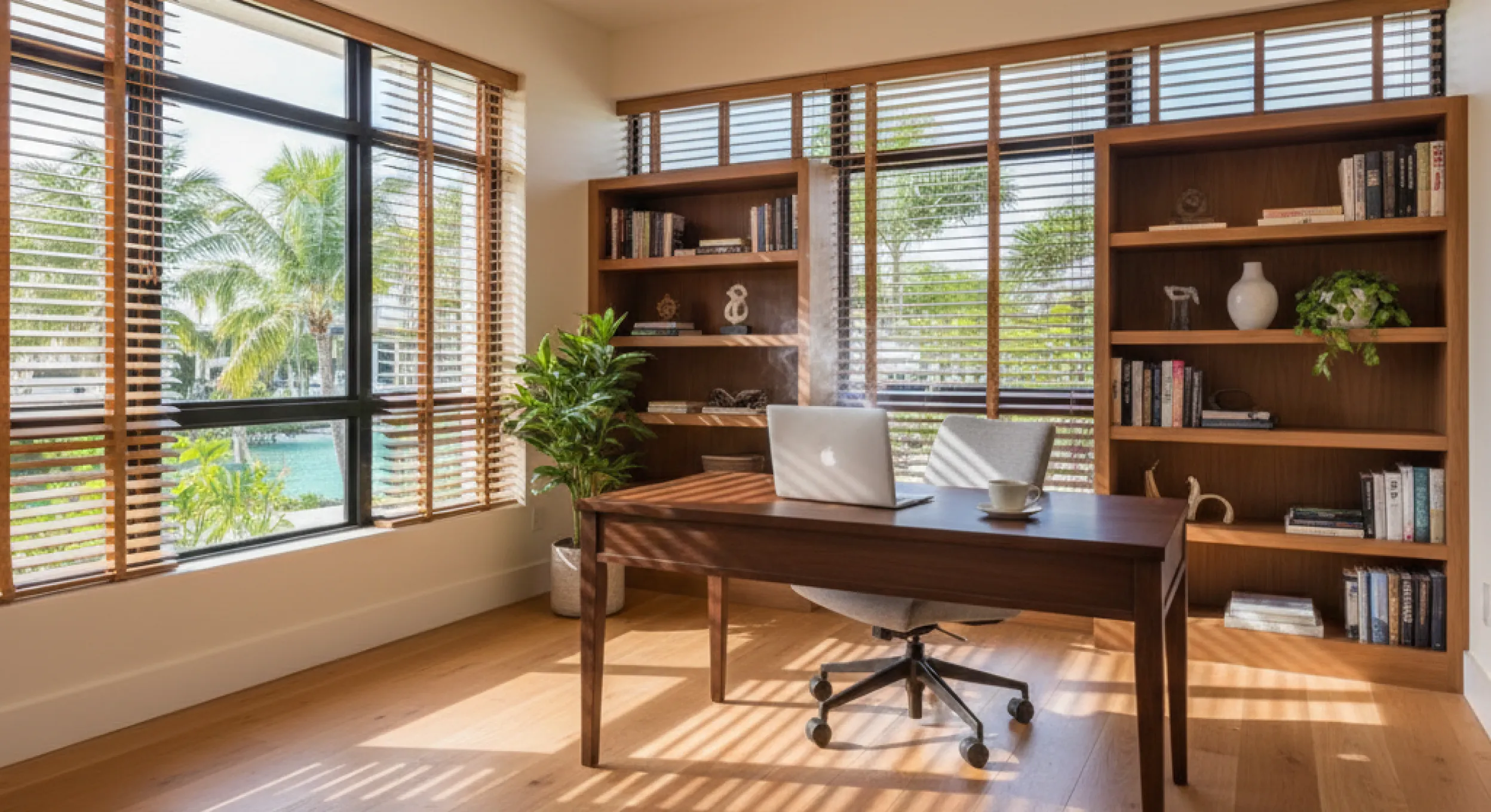 beachfront-home-office-wooden-plantation-shutters